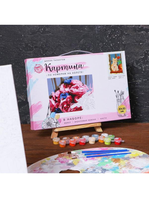 Картина по номерам на холсте с подрамником «Рыжий кот» 20х30 см