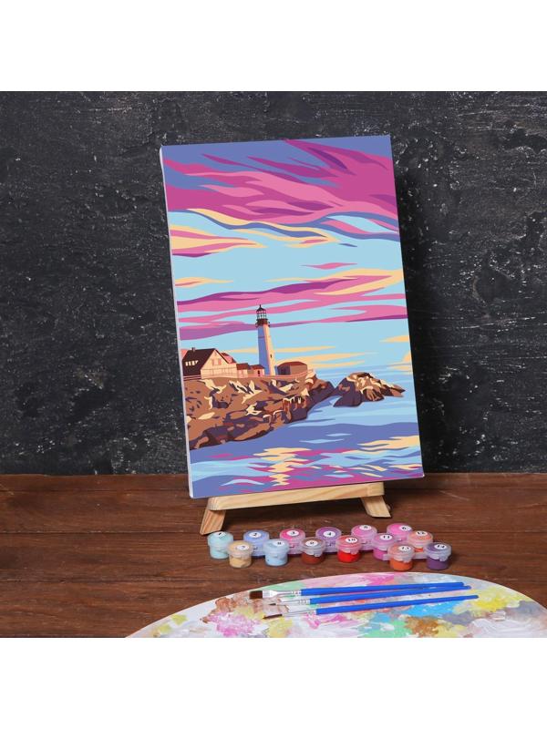 Картина по номерам на холсте с подрамником «Маяк» 20х30 см