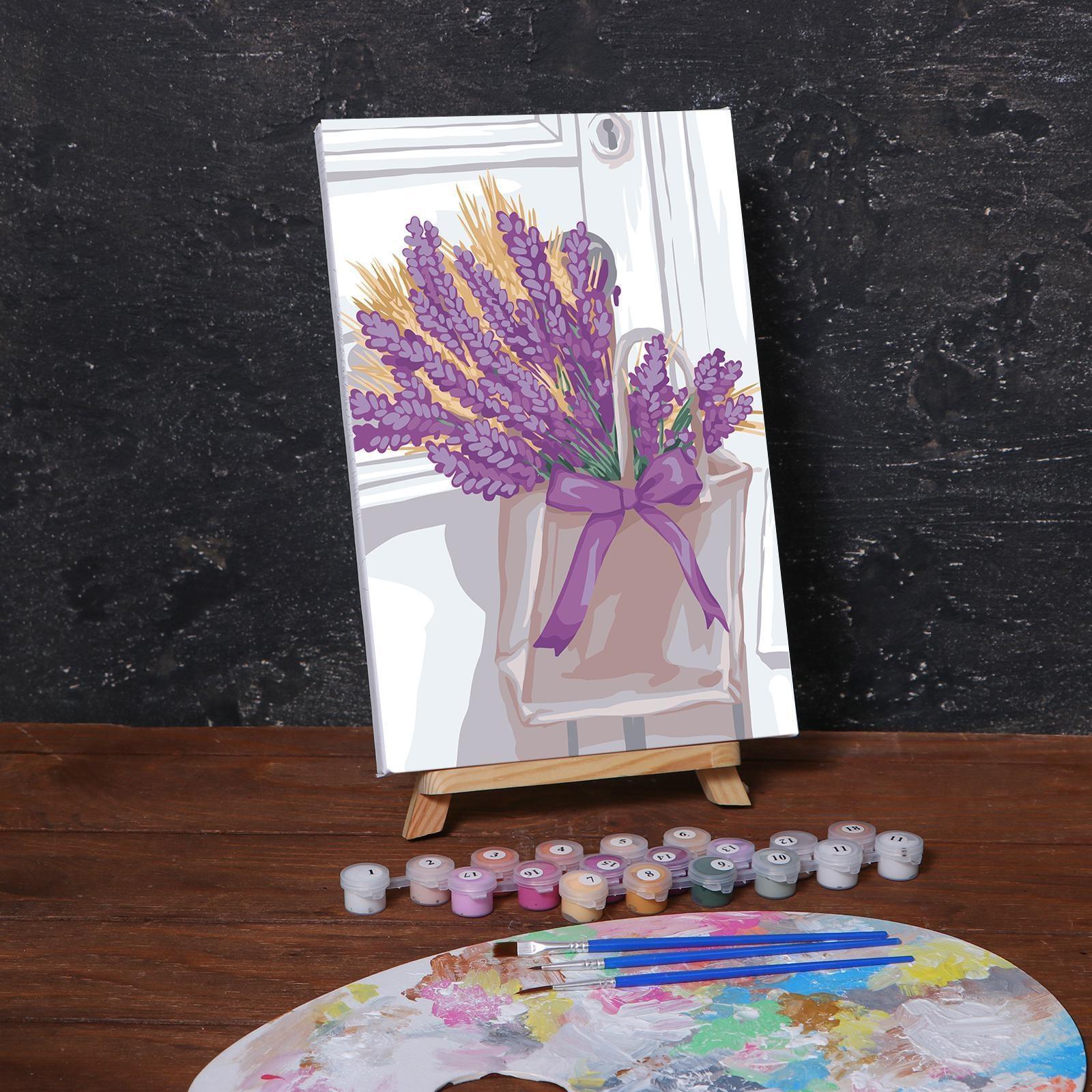 Картина по номерам на холсте с подрамником «Лаванда» 20х30 см