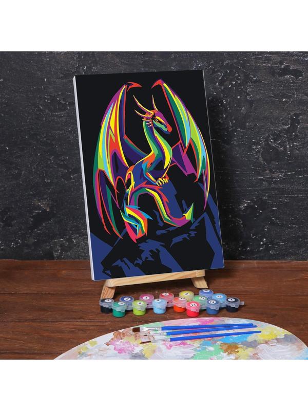 Картина по номерам на холсте с подрамником «Дракон» 20х30 см