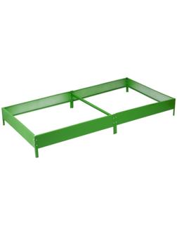 Грядка оцинкованная, 200 × 100 × 15 см, ярко-зелёная, «Компакт-1», Greengo