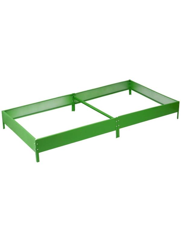 Грядка оцинкованная, 200 × 100 × 15 см, ярко-зелёная, «Компакт-1», Greengo