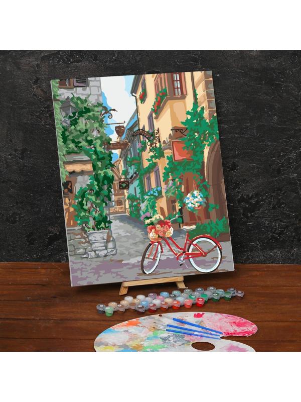 Картина по номерам на холсте с подрамником «Европейский дворик» 40х50 см