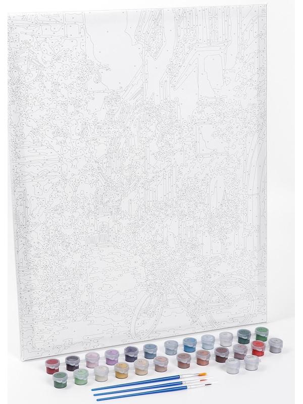 Картина по номерам на холсте с подрамником «Европейский дворик» 40х50 см