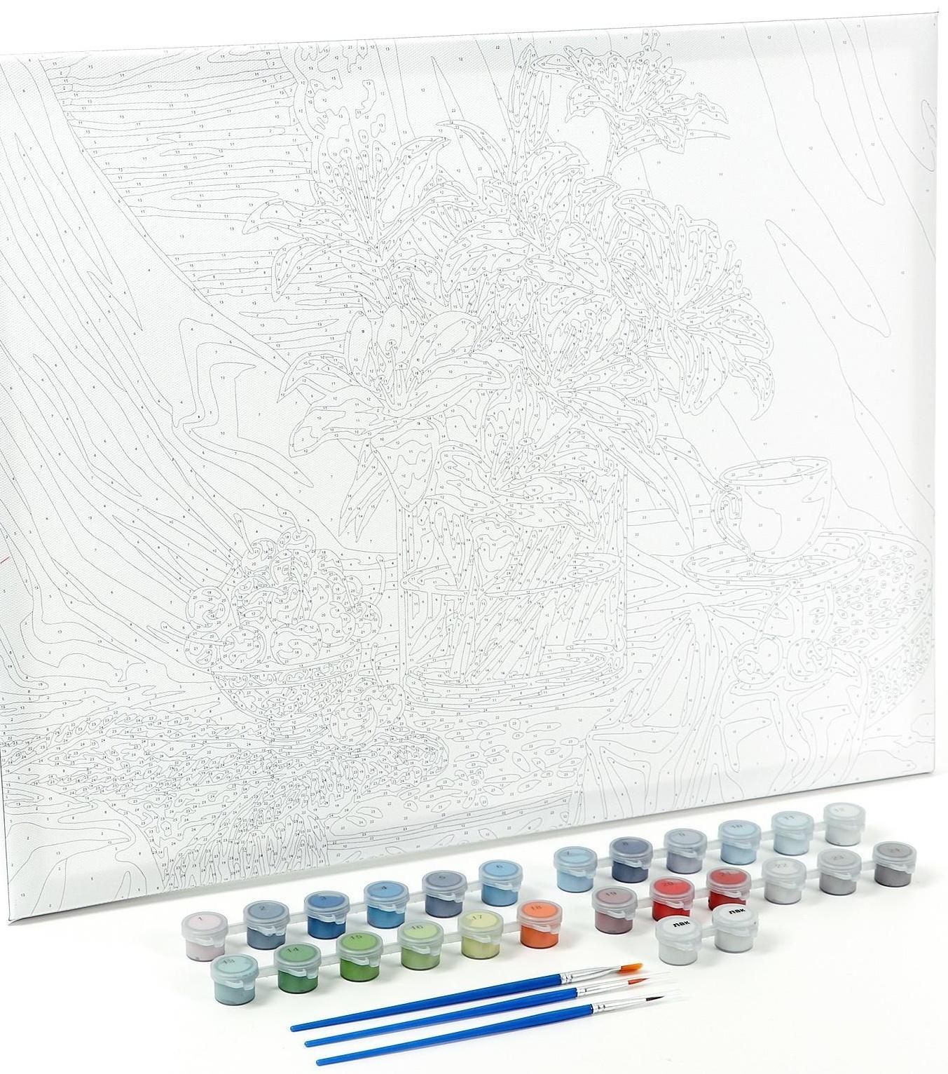 Картина по номерам на холсте с подрамником «Лилии» 40х50 см