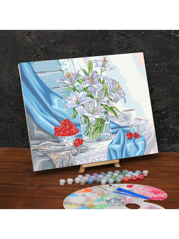 Картина по номерам на холсте с подрамником «Лилии» 40х50 см