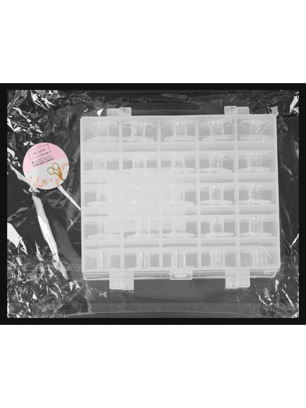 Набор шпулек в двустороннем контейнере, d = 20 мм, 25 шт, цвет прозрачный