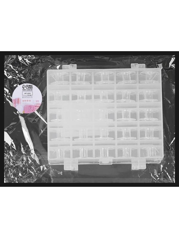 Набор шпулек в двустороннем контейнере, d = 20 мм, 25 шт, цвет прозрачный