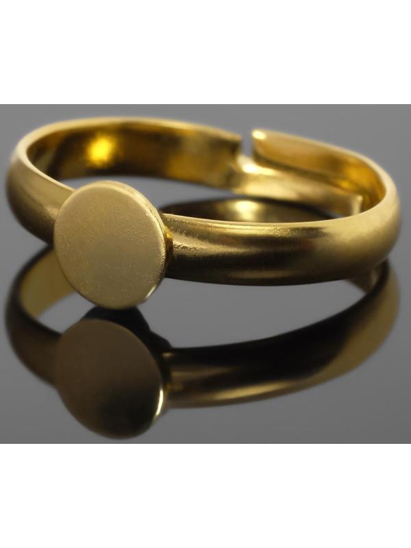 Основа для кольца регулируемая с платформой 6мм (набор 5шт), цвет золото