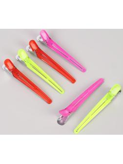 Набор зажимов для волос, 9,5 см, 6 шт, цвет МИКС