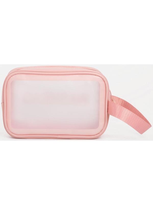 Косметичка на молнии, цвет розовый