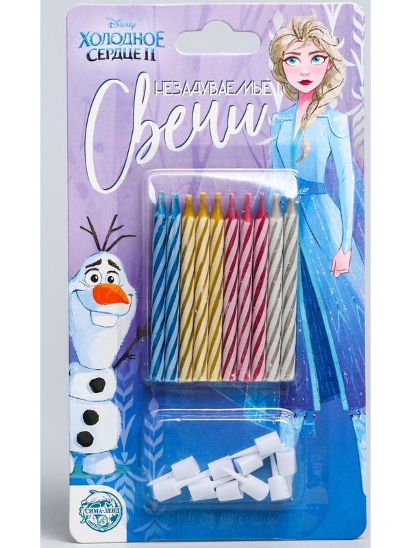 Свечи незадуваемые в торт, Холодное сердце, 10 шт.