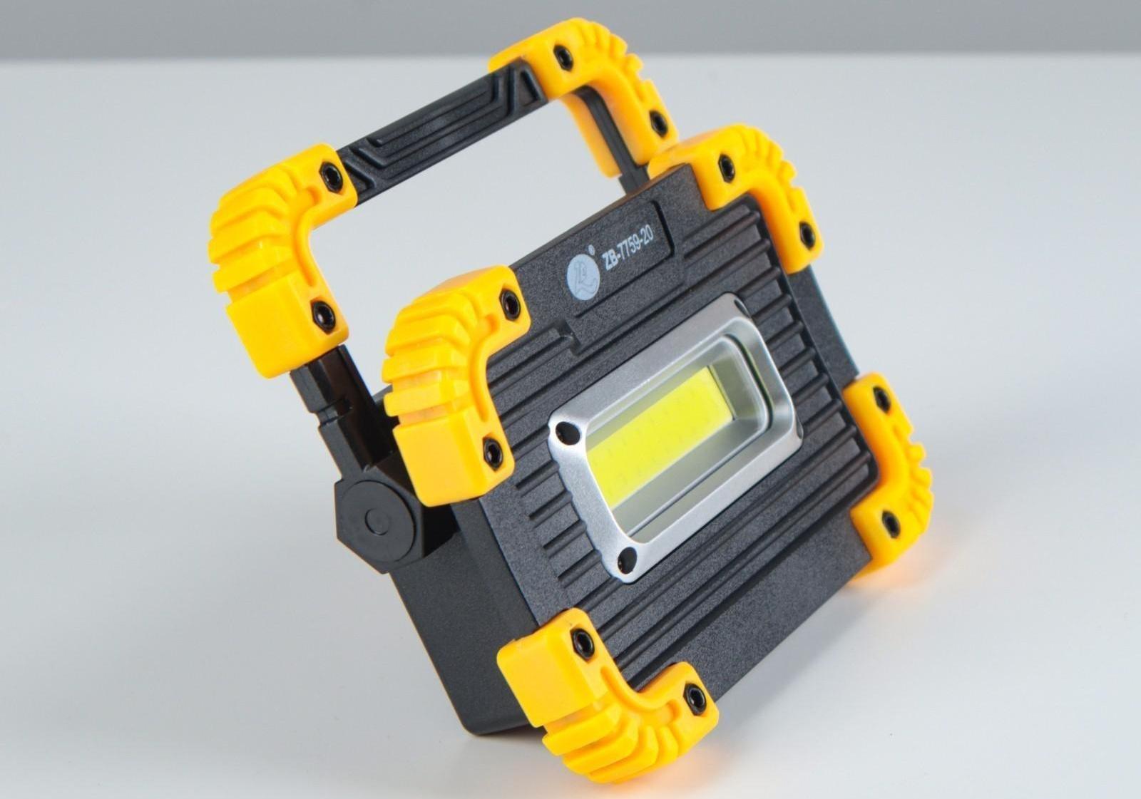 Светодиодный прожектор-светильник аккумуляторный, 9 Вт, 1200 мАч, 3 ААА, USB, 3 ч работы