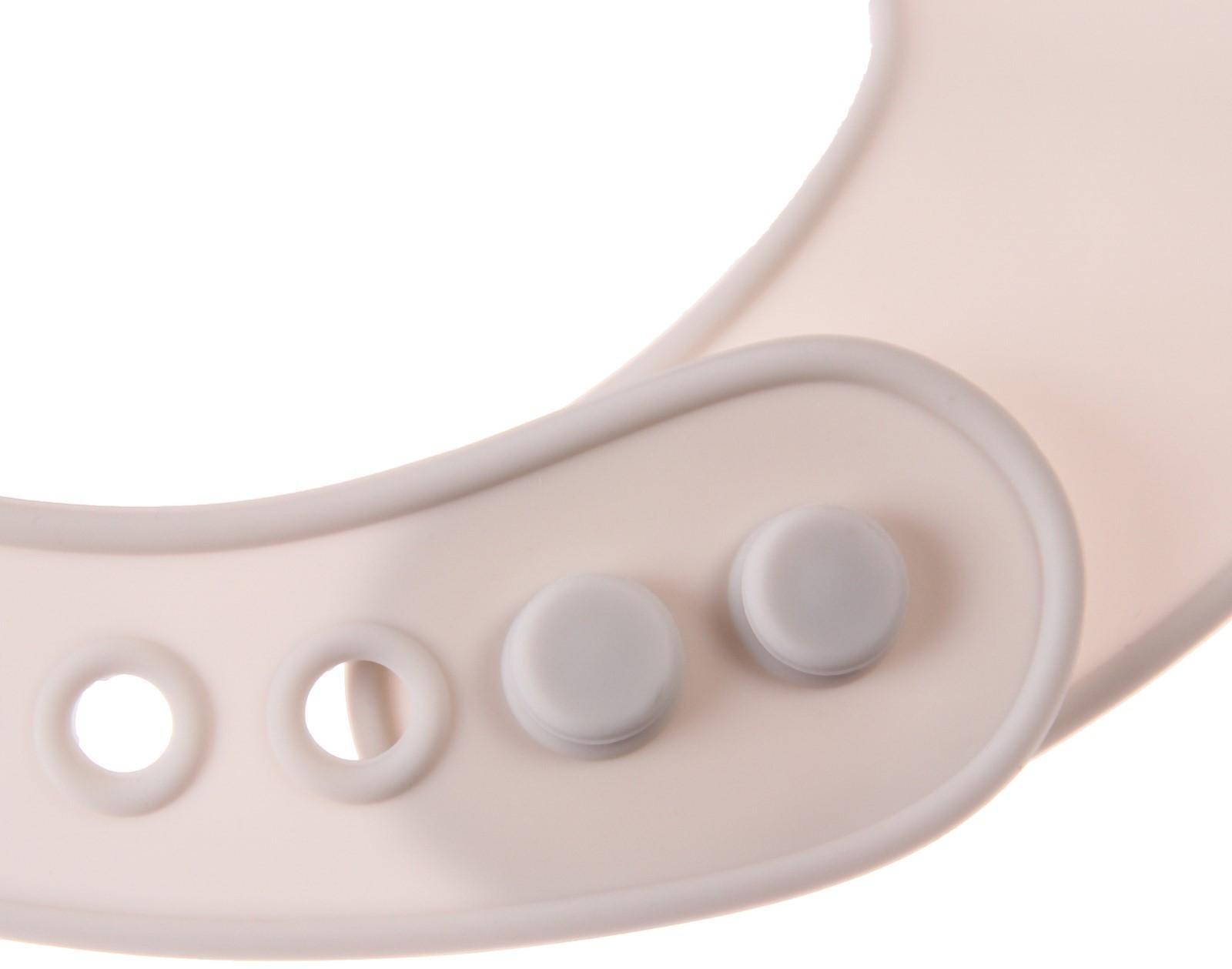 Нагрудник силиконовый, на кнопках, с карманом «Кит», цвет серый/белый