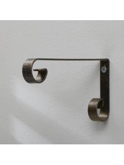 Кронштейн для кашпо, кованый, 22 см, металл, бронзовый