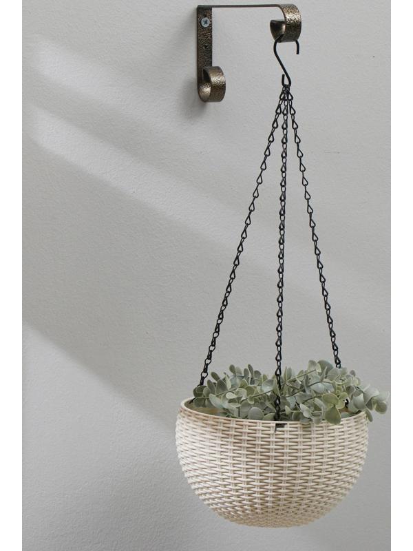 Кронштейн для кашпо, кованый, 22 см, металл, бронзовый