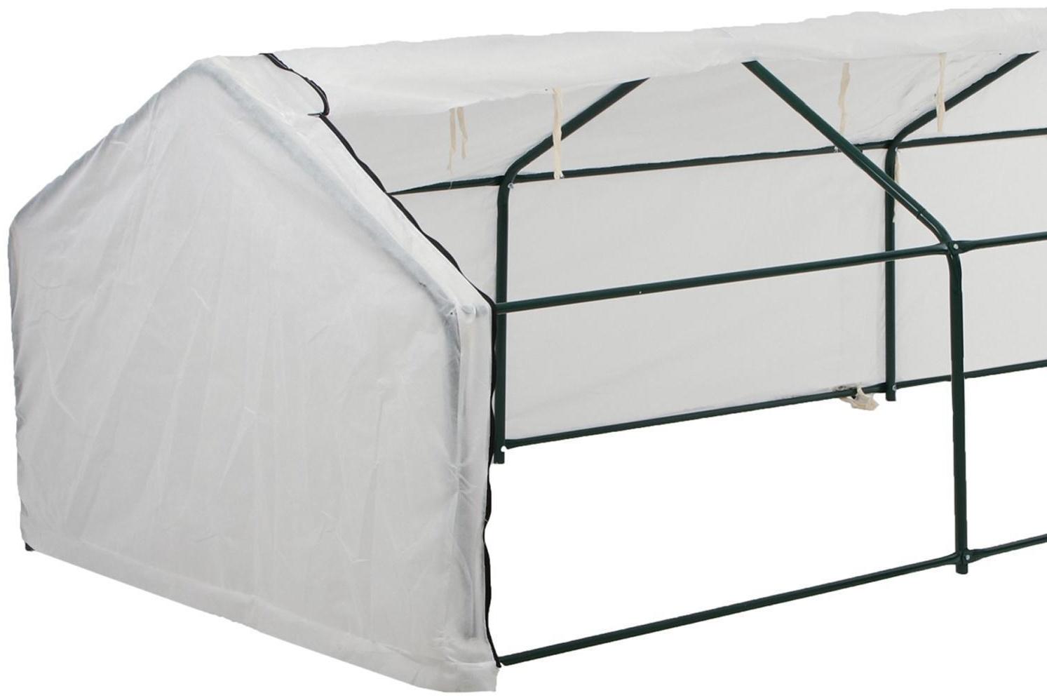 Мини-теплица, 3,7 × 1,4 × 1,15 м, стальной каркас d = 16 мм, спанбонд 60 г/м²