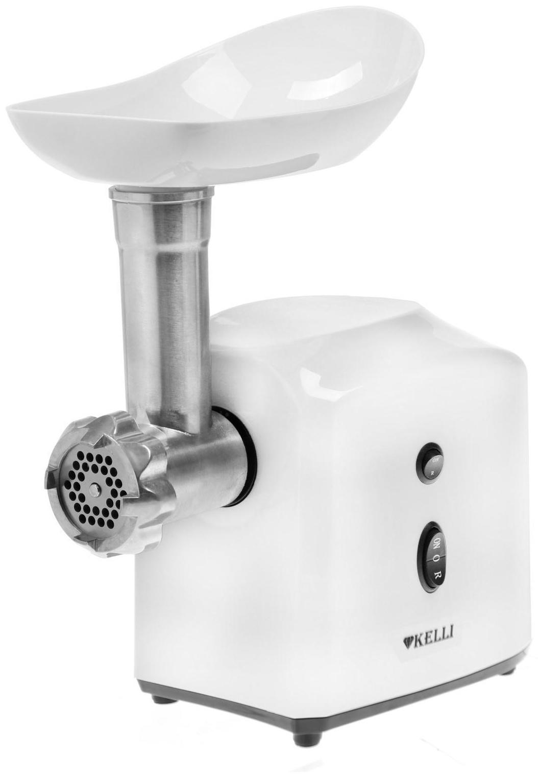 Мясорубка электрическая KELLI KL-5003, 2400 Вт, 2 скорости, 5 насадок, белая