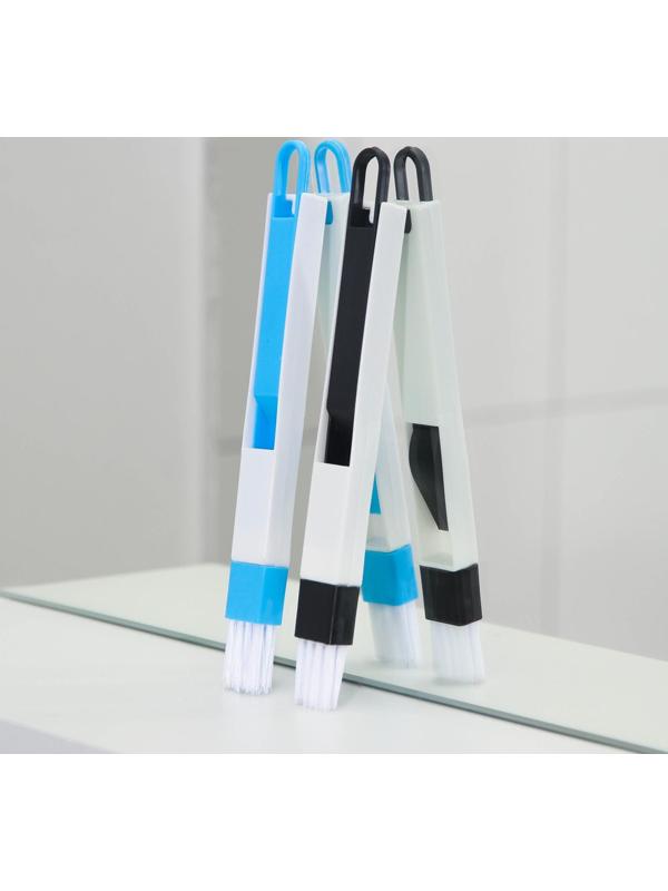 Щётка-кисть для очистки окон и узких проёмов, с совочком-скребком, цвет МИКС