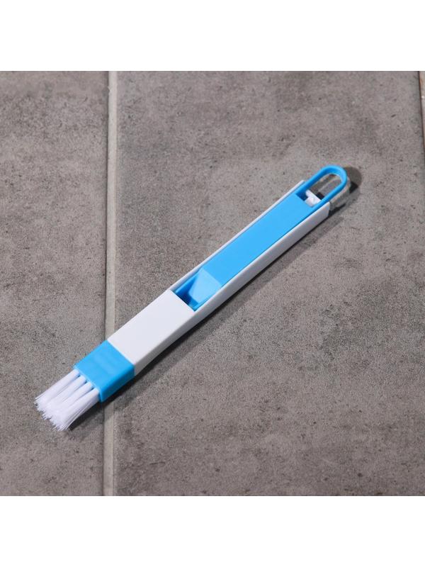 Щётка-кисть для очистки окон и узких проёмов, с совочком-скребком, цвет МИКС