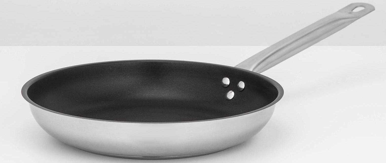 Сковорода, d=28 см, h=4 см, тройное дно, индукция, нержавеющая сталь, антипригарное покрытие