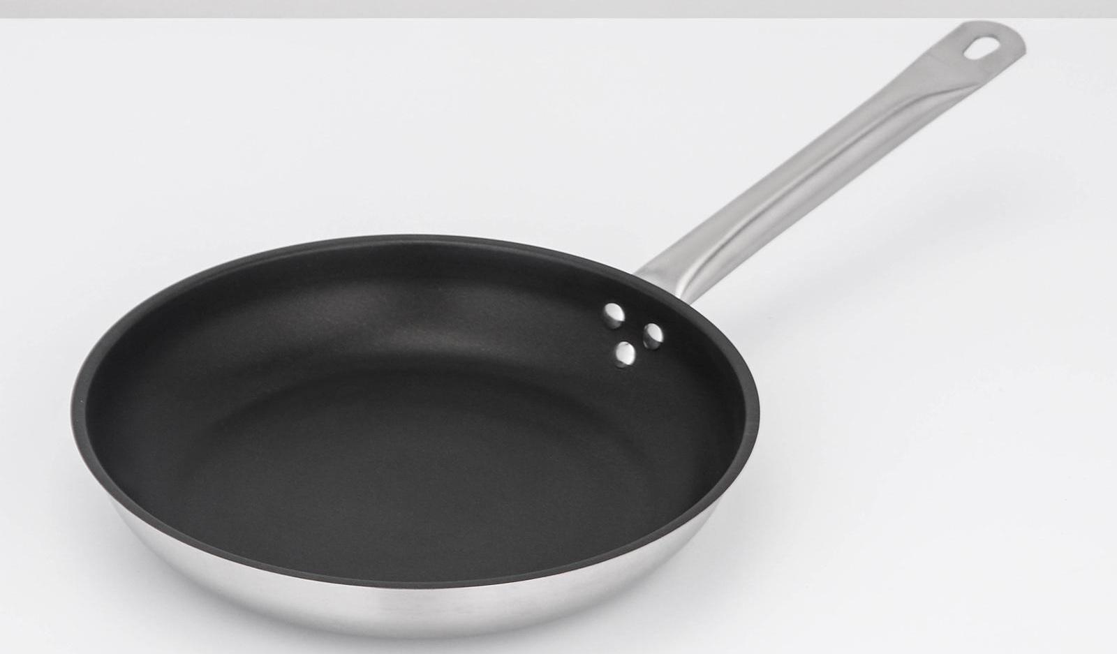 Сковорода, d=28 см, h=4 см, тройное дно, индукция, нержавеющая сталь, антипригарное покрытие