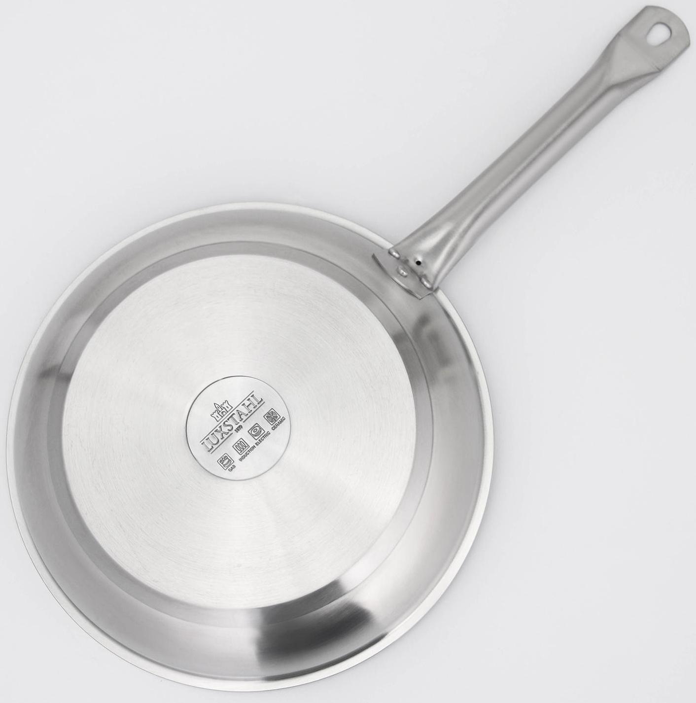 Сковорода, d=28 см, h=4 см, тройное дно, индукция, нержавеющая сталь, антипригарное покрытие