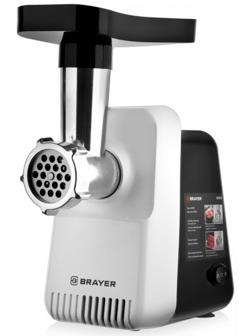 Мясорубка BRAYER BR1600, 1300 Вт, 1.5 кг/мин, реверс, бело-чёрная
