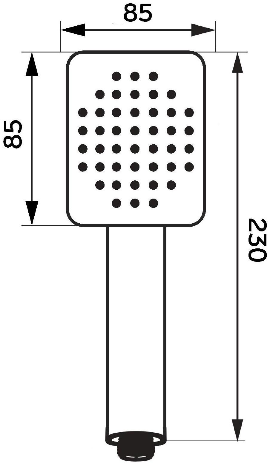 Душевая лейка ZEIN Z407, 1 режим, 85x85 мм, пластик, цвет хром