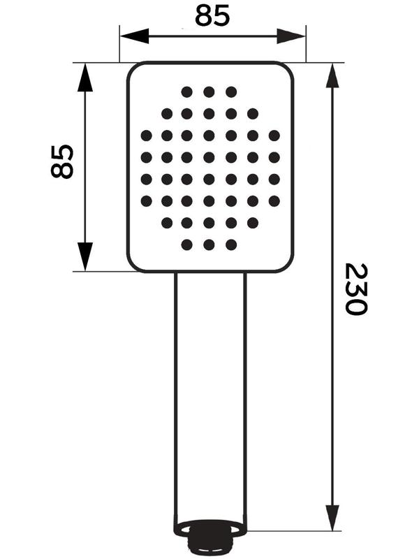 Душевая лейка ZEIN Z407, 1 режим, 85x85 мм, пластик, цвет хром