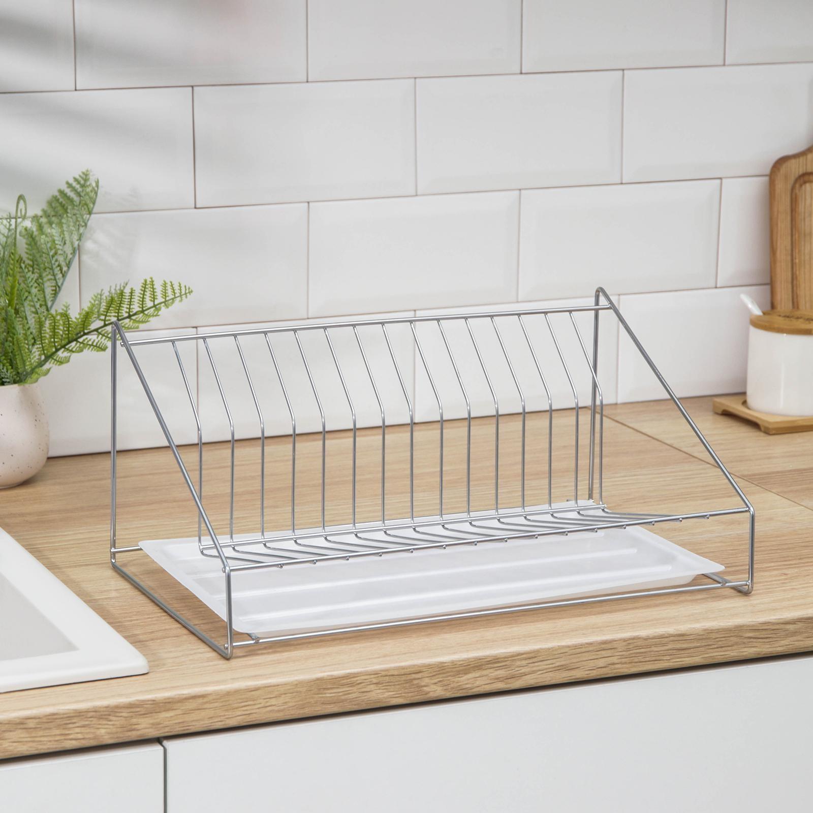 Сушилка для посуды с поддоном, 38×17,5×23,5 см, цвет хром