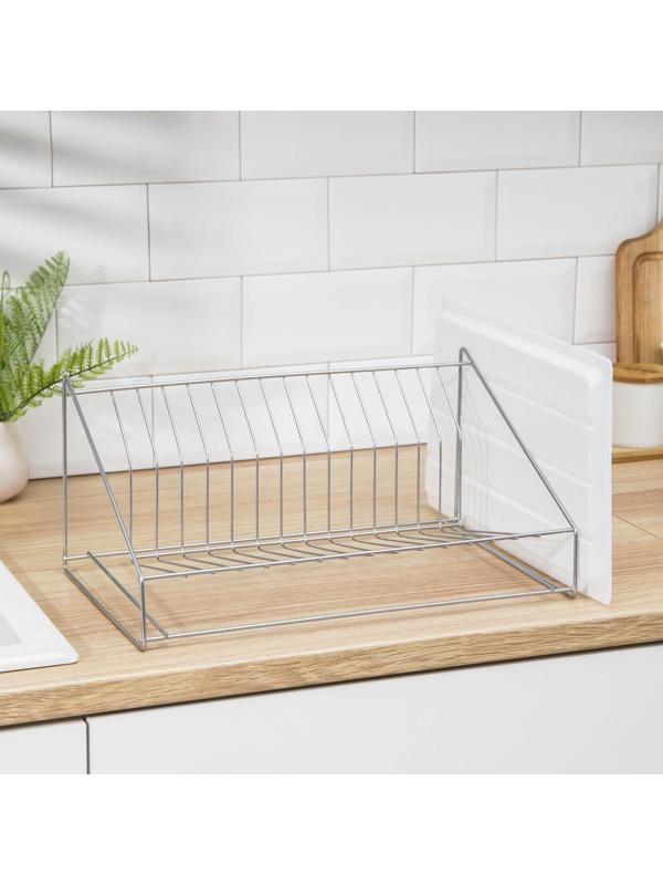 Сушилка для посуды с поддоном, 38×17,5×23,5 см, цвет хром