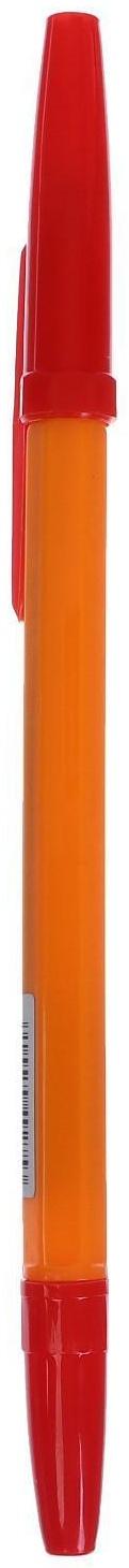 Ручка шариковая 0,7 мм, стержень красный, корпус оранжевый с красным колпачком