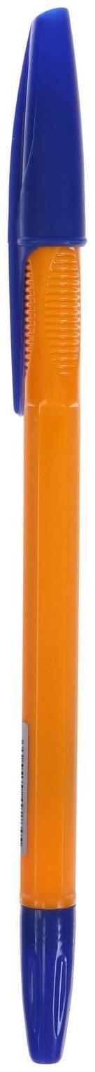 Ручка шариковая 0,7 мм, стержень синий, корпус оранжевый с синим колпачком