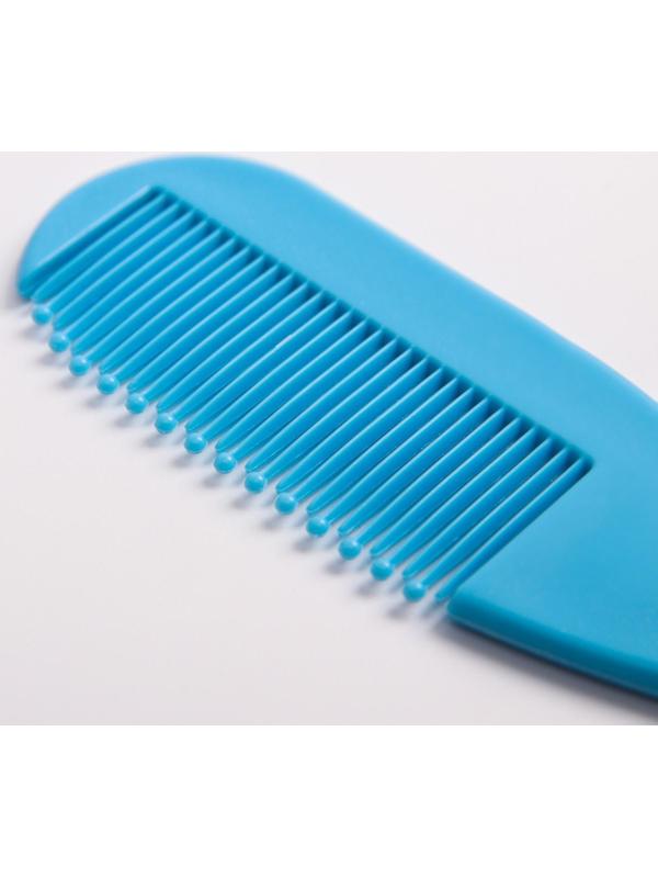 Набор для ухода за волосами: расческа и щетка, «Мишка», цвет голубой