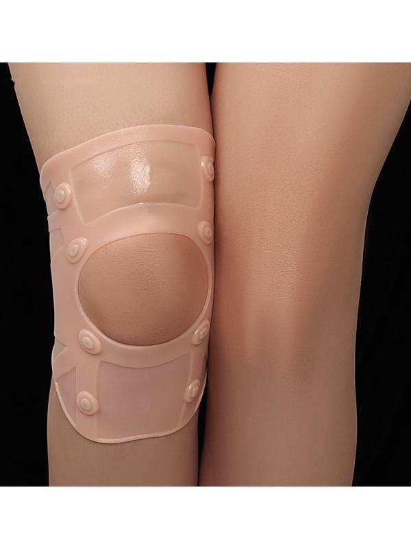 Силиконовый бандаж для коленного сустава, с магнитами, цвет бежевый