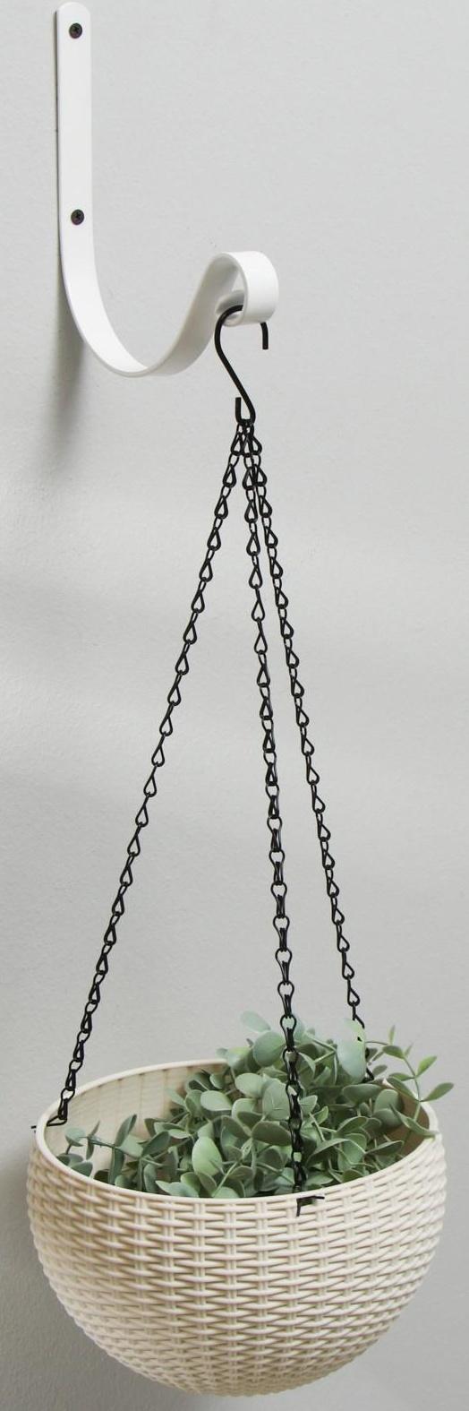 Кронштейн для кашпо, кованый, 17 см, металл, белый