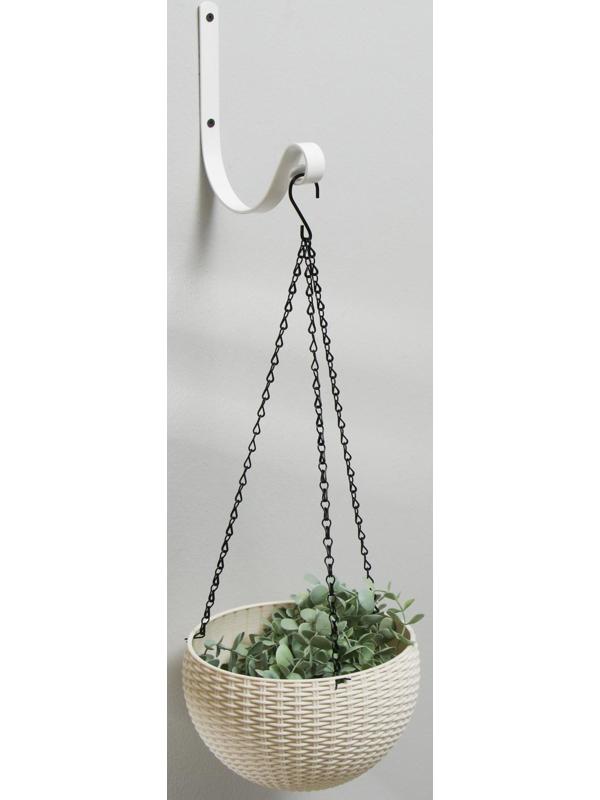 Кронштейн для кашпо, кованый, 17 см, металл, белый