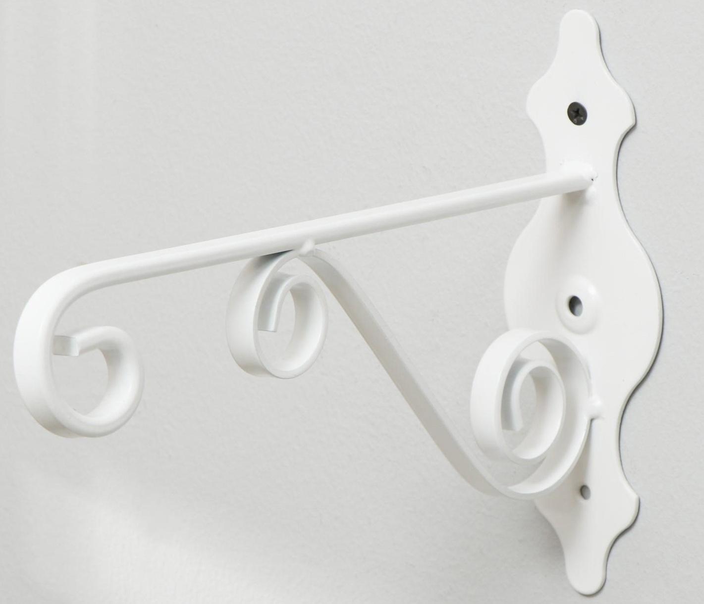 Кронштейн для кашпо, кованый, 25 см, металл, белый