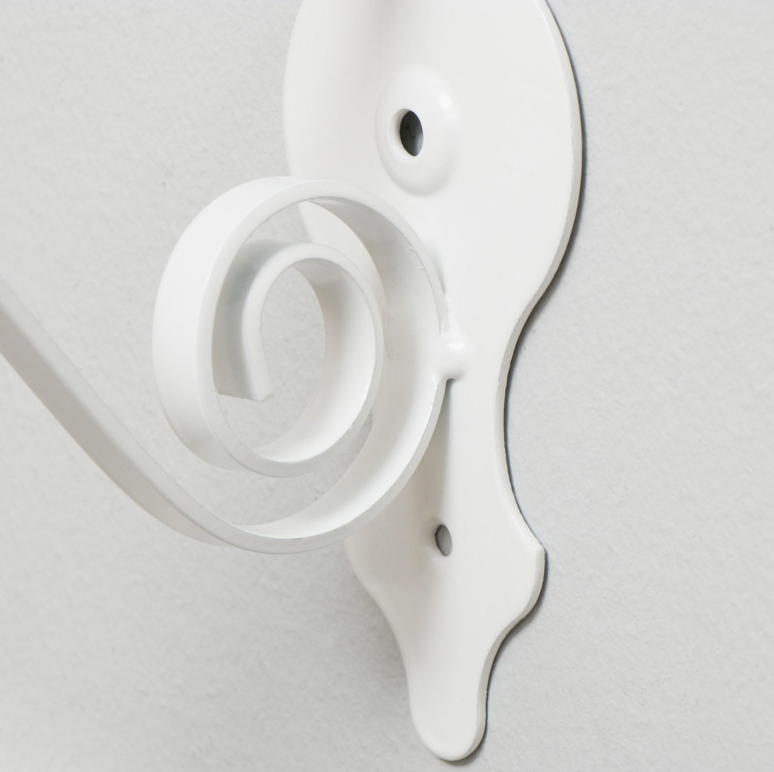 Кронштейн для кашпо, кованый, 25 см, металл, белый