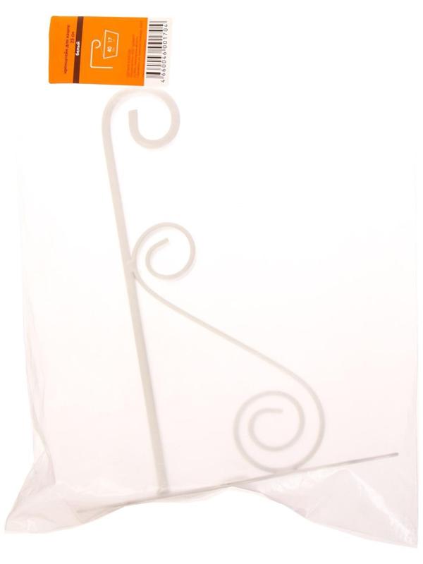 Кронштейн для кашпо, кованый, 25 см, металл, белый