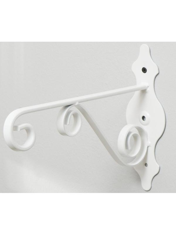 Кронштейн для кашпо, кованый, 25 см, металл, белый