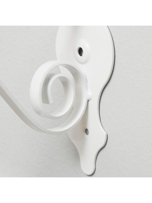 Кронштейн для кашпо, кованый, 25 см, металл, белый