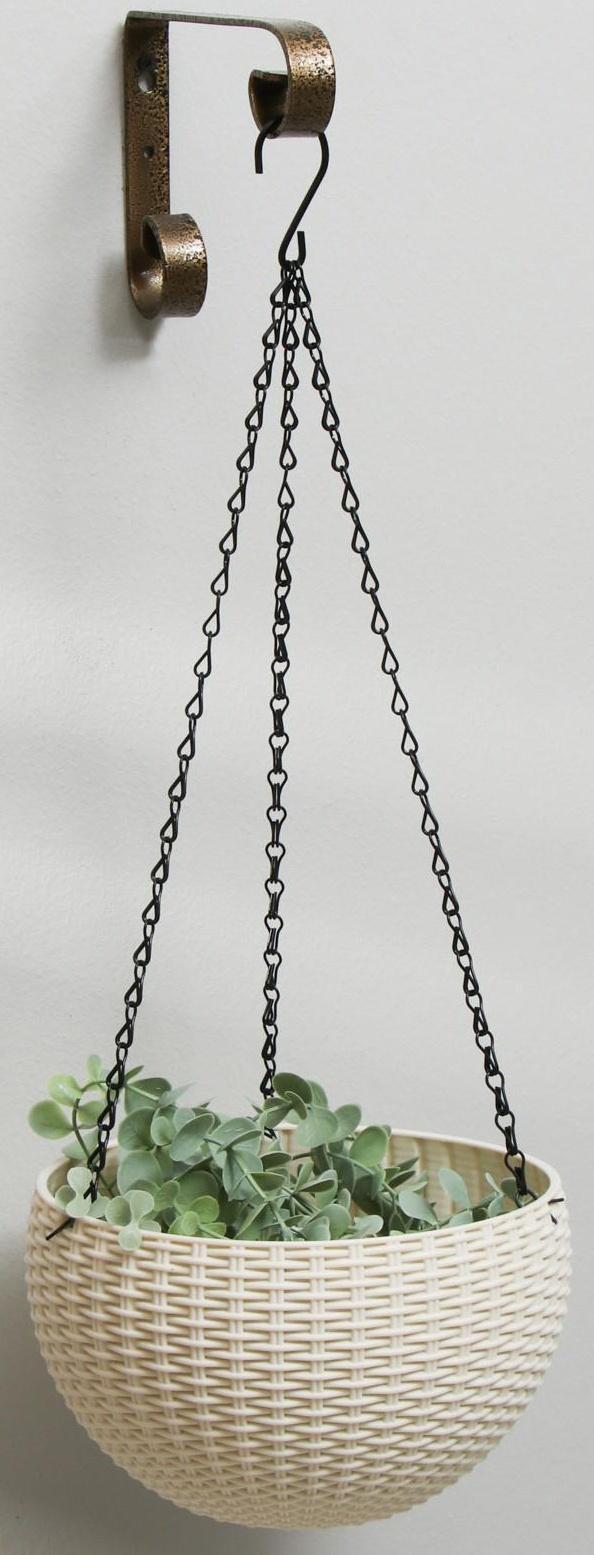 Кронштейн для кашпо, кованый, 17 см, металл, бронзовый