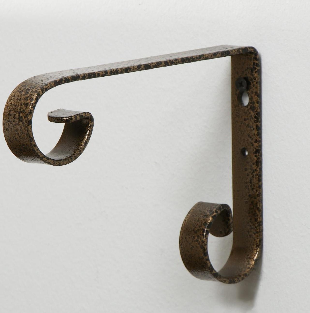 Кронштейн для кашпо, кованый, 17 см, металл, бронзовый