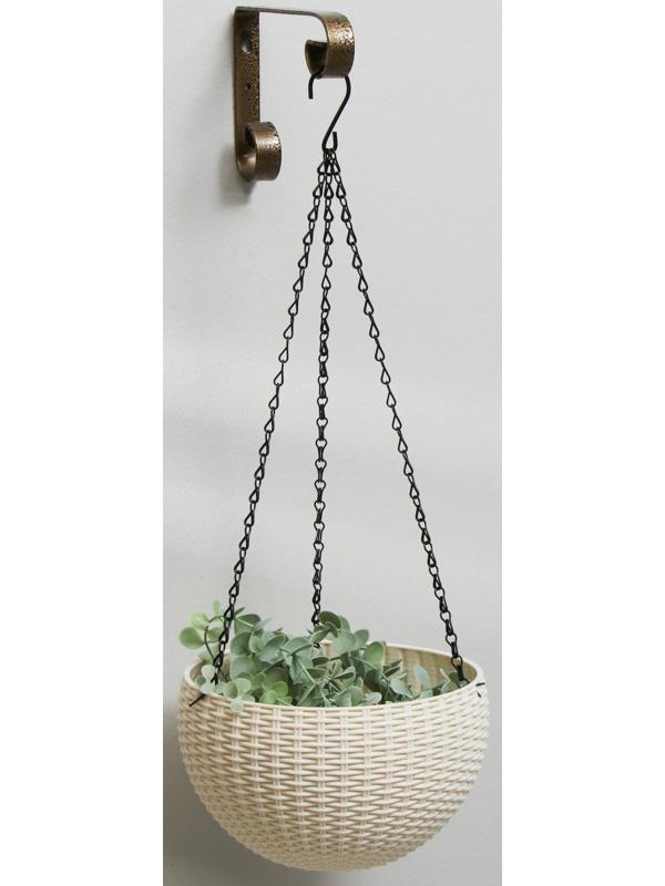 Кронштейн для кашпо, кованый, 17 см, металл, бронзовый