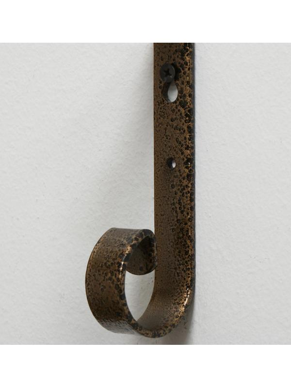 Кронштейн для кашпо, кованый, 17 см, металл, бронзовый