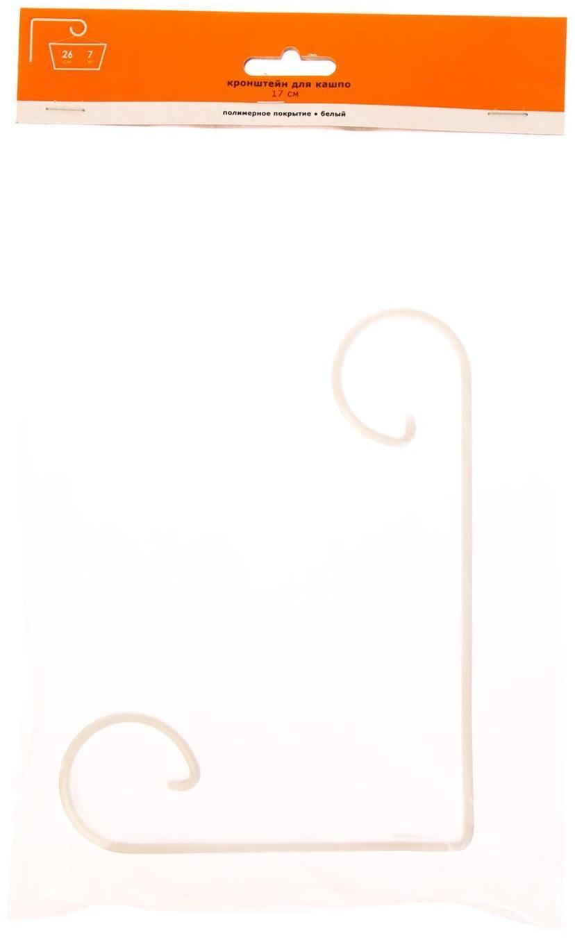 Кронштейн для кашпо, кованый, 17 см, металл, белый