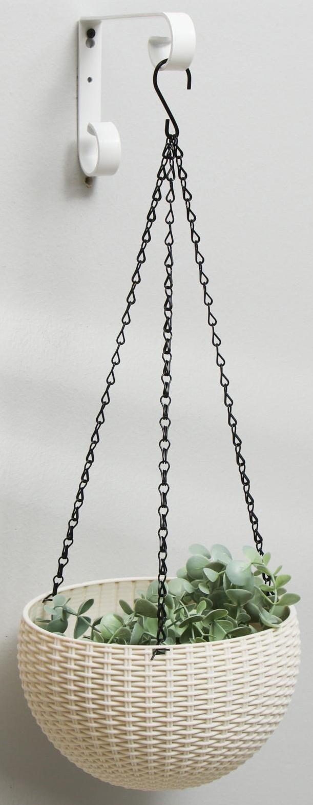 Кронштейн для кашпо, кованый, 17 см, металл, белый