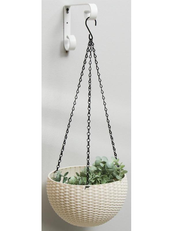 Кронштейн для кашпо, кованый, 17 см, металл, белый